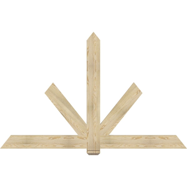 Ekena Millwork Kennewick Rough Sawn Timber Gable Bracket, Douglas Fir, 84"W x 53"H x 2"D x 6"F, 15/12 Pitch GBW084X53X0206KEN00RDF - main